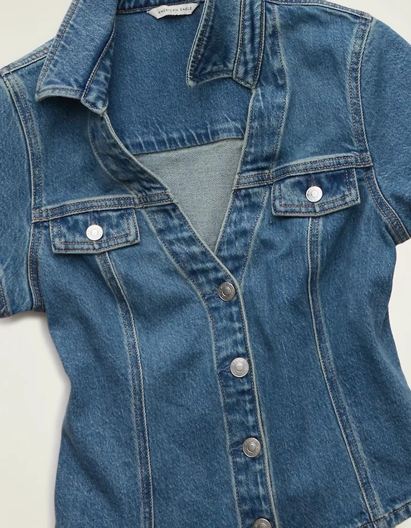AE Short Sleeve Denim Button Down