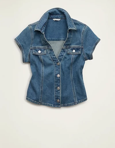 AE Short Sleeve Denim Button Down