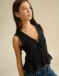 AE Ruched V-Neck Top