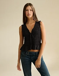 AE Ruched V-Neck Top