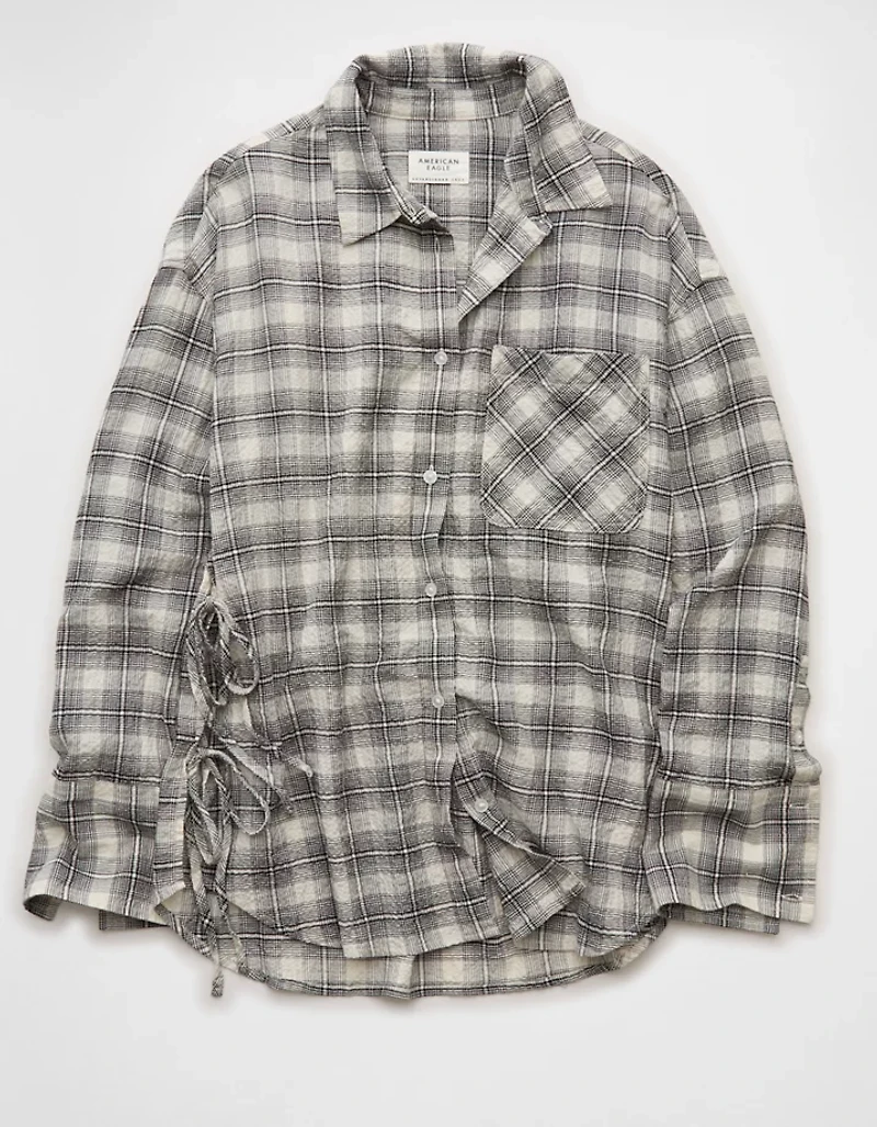 AE Side-Tie Button-Up Shirt