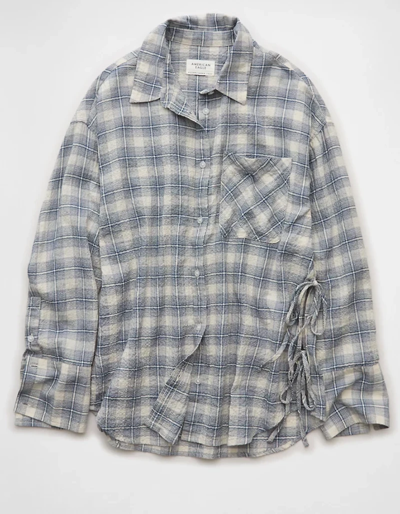 AE Side-Tie Button-Up Shirt