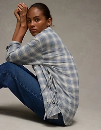 AE Side-Tie Button-Up Shirt