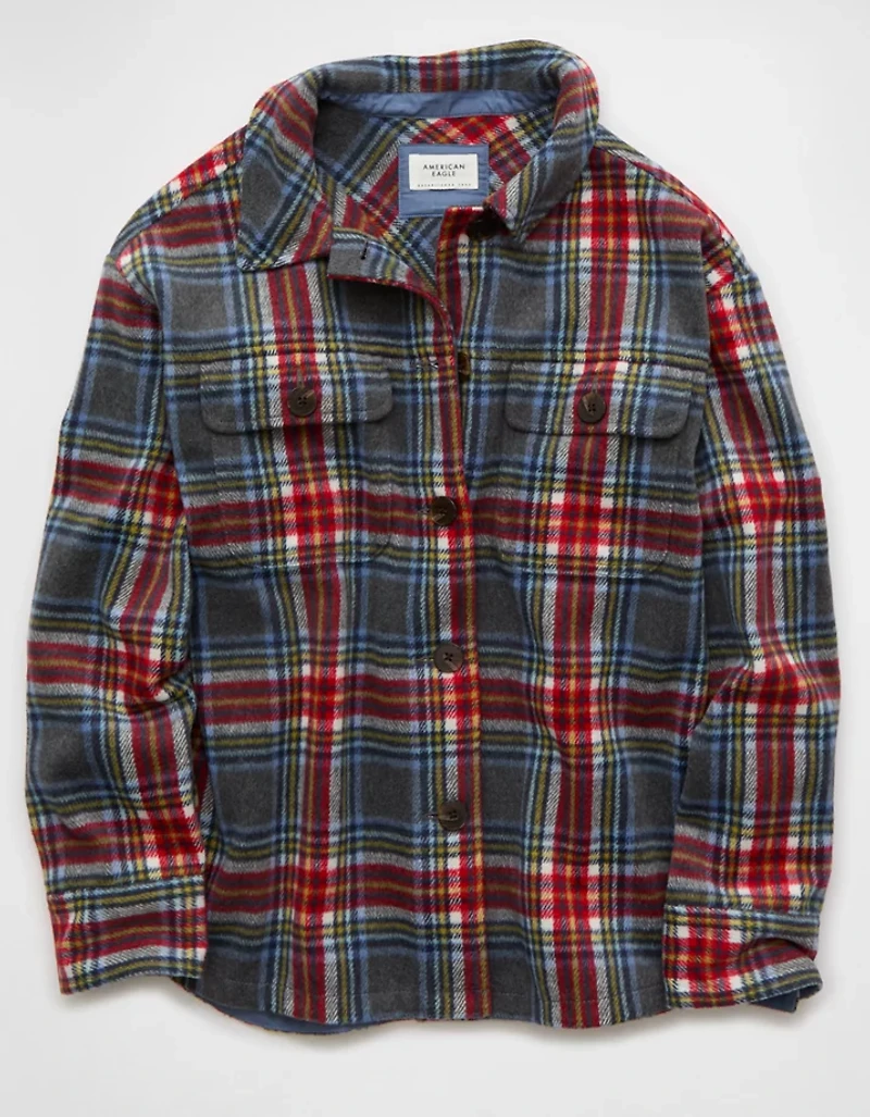 AE Oversized Plaid Shacket