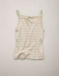 AE77 Striped Square Neck Tank Top