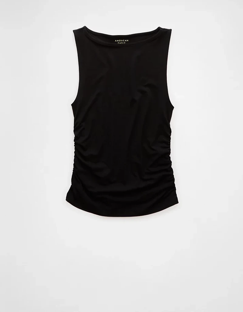 AE Ruched Boat Neck Tank Top