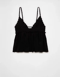 AE Sunchaser Knit Crochet Babydoll Cami