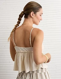AE Sunchaser Knit Crochet Babydoll Cami