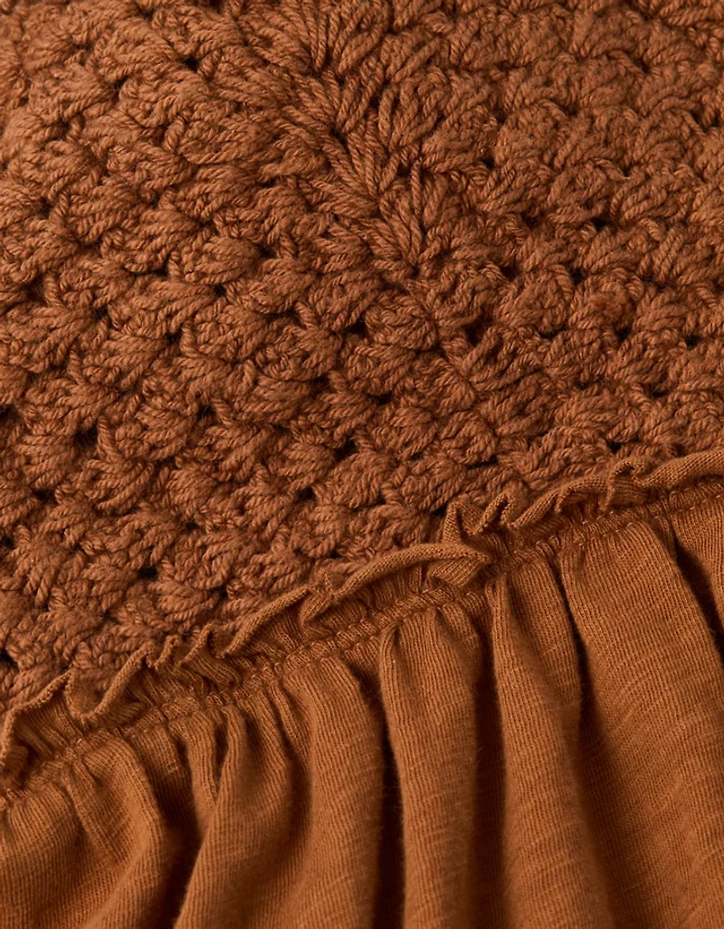 AE Sunchaser Knit Crochet Babydoll Cami