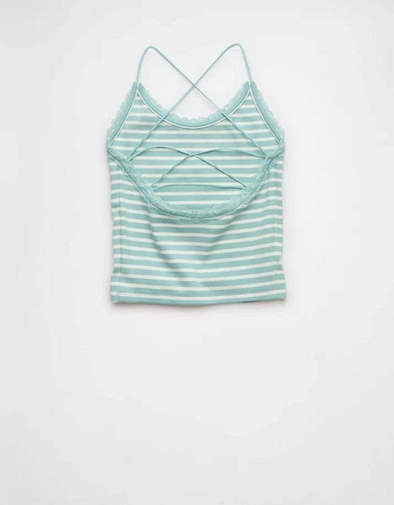 AE Strappy Go Lucky Cropped Lace Tank Top