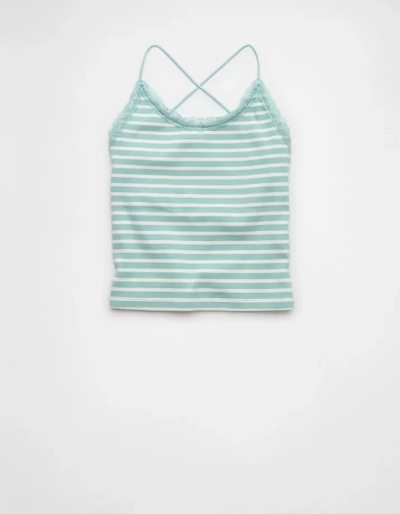 AE Strappy Go Lucky Cropped Lace Tank Top