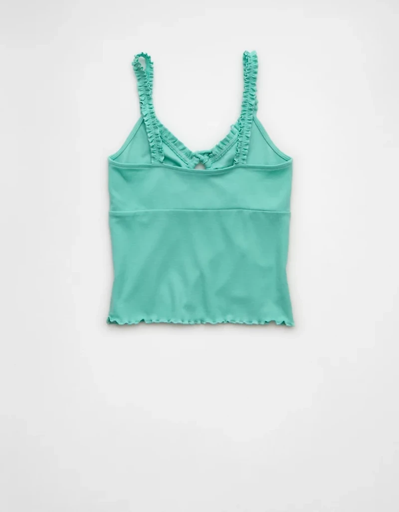 AE Flutter Strap Tie-Front Tank Top