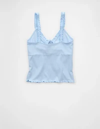 AE Flutter Strap Tie-Front Tank Top
