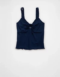 AE Flutter Strap Tie-Front Tank Top