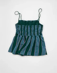 AE Sunchaser Babydoll Smocked Tank Top