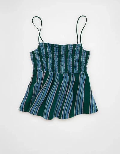 AE Sunchaser Babydoll Smocked Tank Top