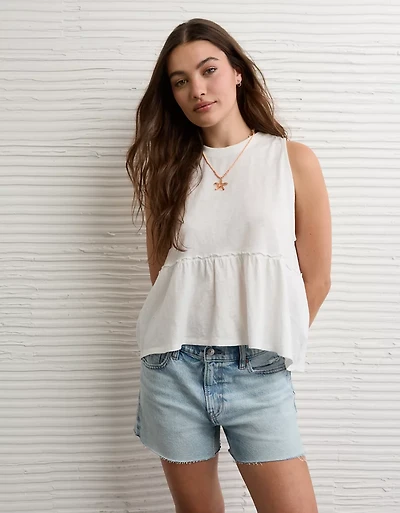 AE Sunchaser Tie-Back Babydoll Tank Top