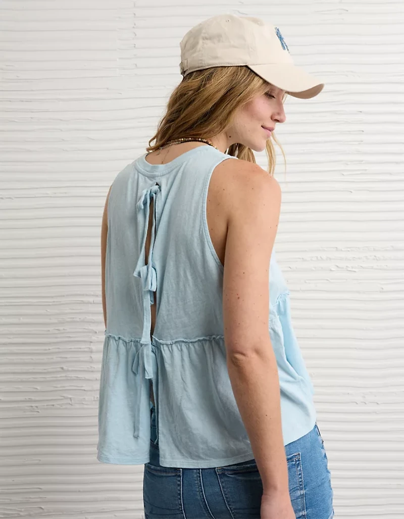 AE Sunchaser Tie-Back Babydoll Tank Top