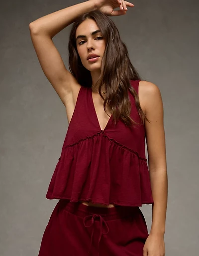 AE Sunchaser Knit V-Neck Swing Tank Top