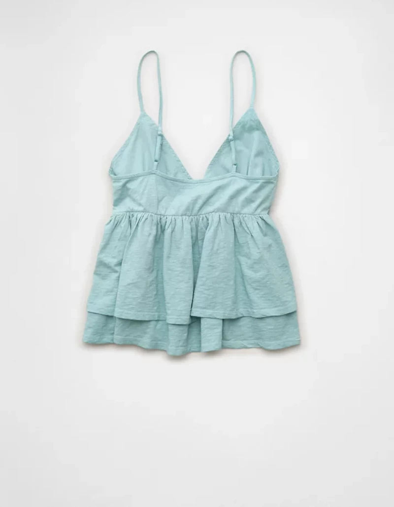 AE Sunchaser Eyelet Ruffle Babydoll Cami Top