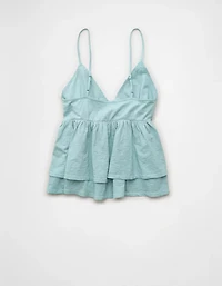 AE Sunchaser Eyelet Ruffle Babydoll Cami Top