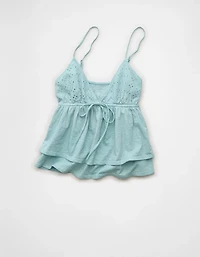 AE Sunchaser Eyelet Ruffle Babydoll Cami Top