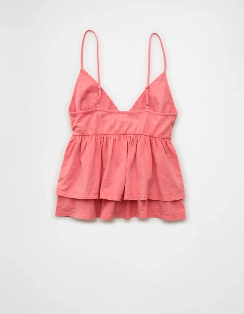 AE Sunchaser Eyelet Ruffle Babydoll Cami Top