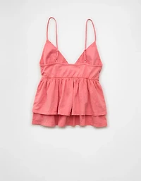 AE Sunchaser Eyelet Ruffle Babydoll Cami Top