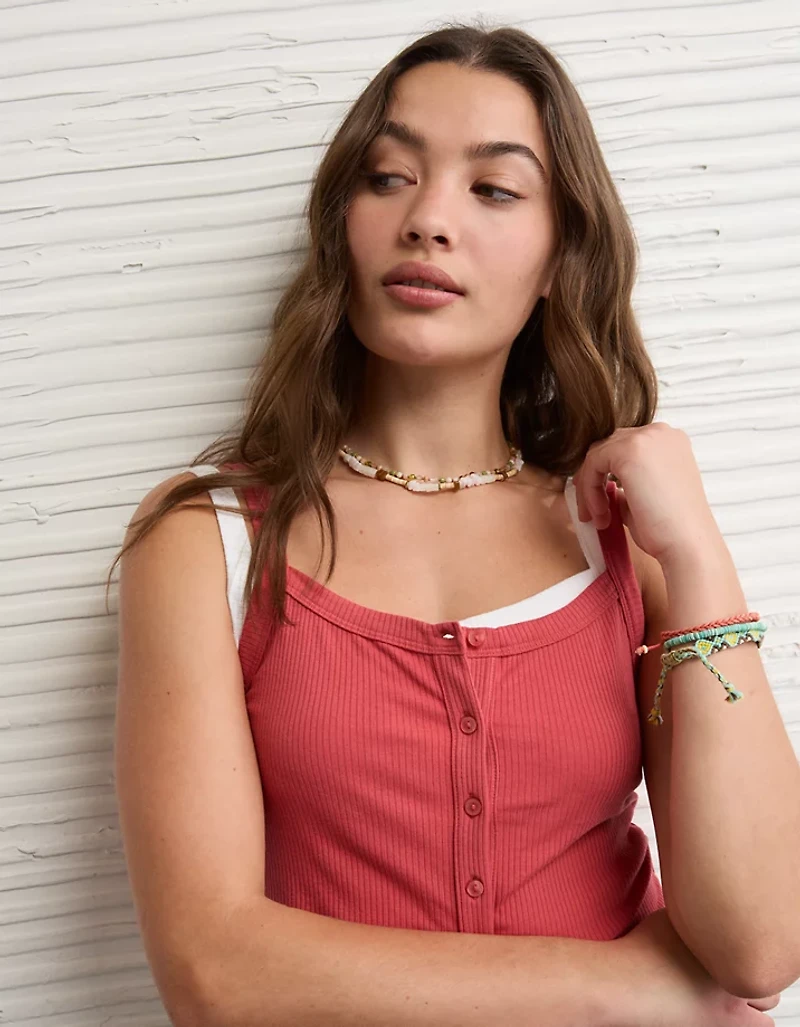 AE Button-Up Tank Top