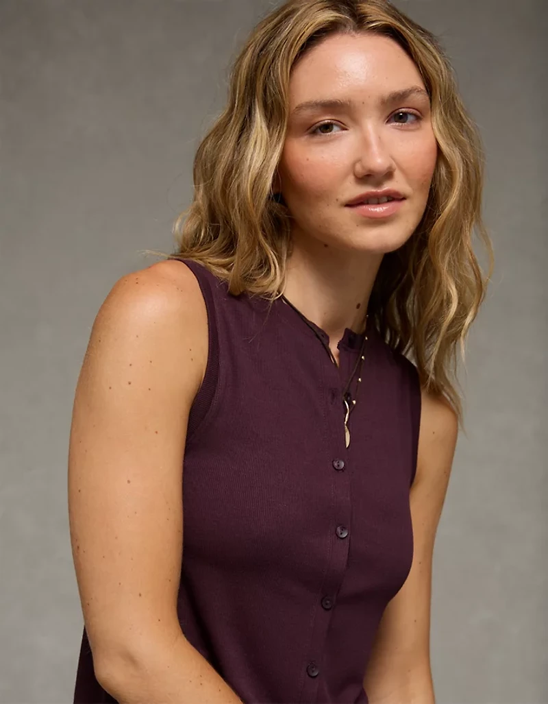 AE Button-Up Tank Top