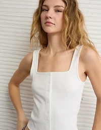 AE Square Neck Button-Up Tank Top