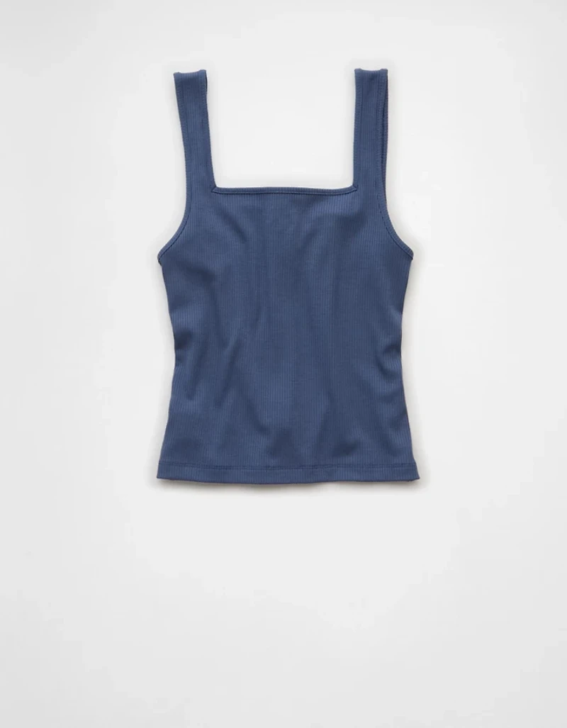 AE Square Neck Button-Up Tank Top