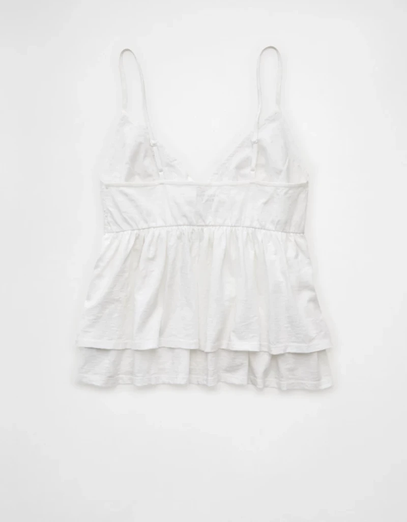 AE Sunchaser Eyelet Ruffle Babydoll Cami Top