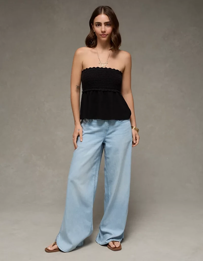 AE Sunchaser Crochet Babydoll Tube Top