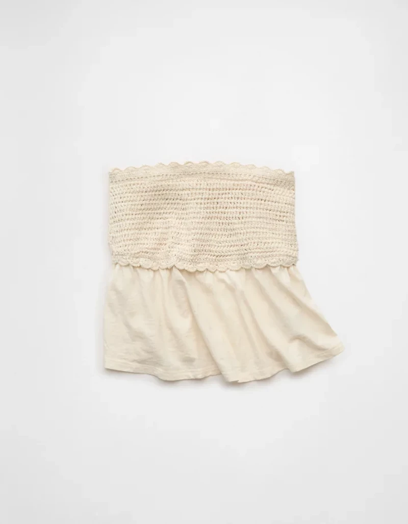 AE Sunchaser Crochet Babydoll Tube Top