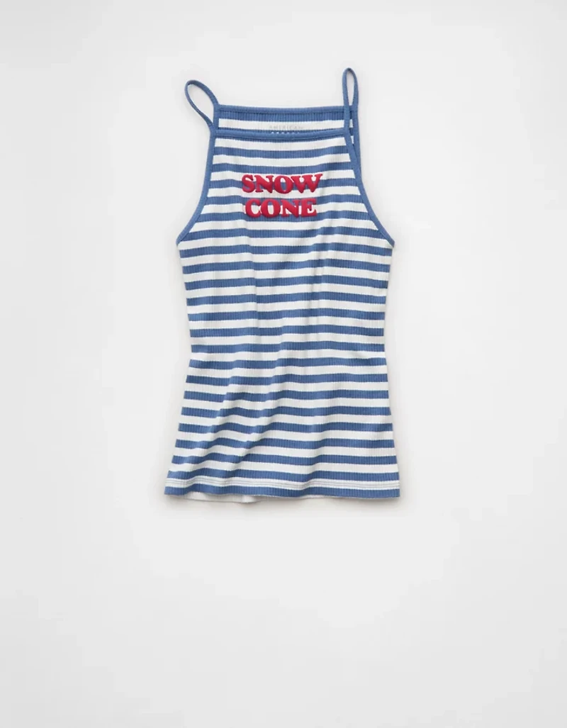 AE Apron-Neck Graphic Tank Top