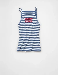 AE Apron-Neck Graphic Tank Top