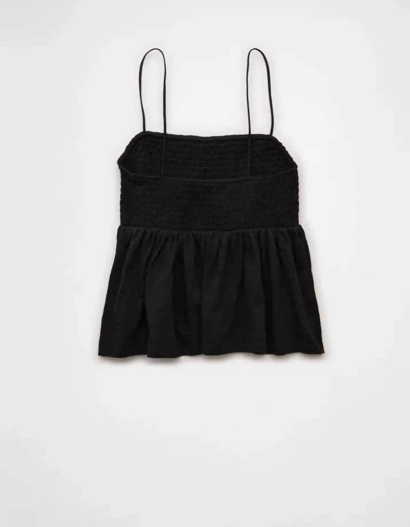 AE Sunchaser Babydoll Smocked Tank Top