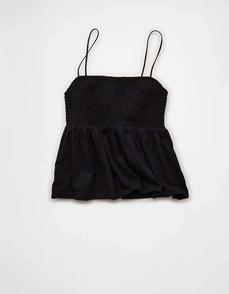 AE Sunchaser Babydoll Smocked Tank Top