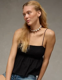 AE Sunchaser Babydoll Smocked Tank Top