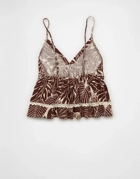 AE Sunchaser Lace Trim Babydoll Tank Top