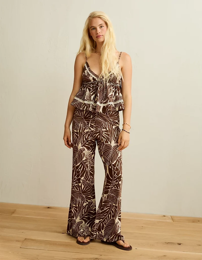 AE Sunchaser Lace Trim Babydoll Tank Top