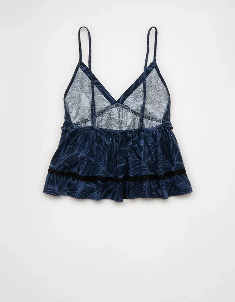 AE Sunchaser Lace Trim Babydoll Tank Top
