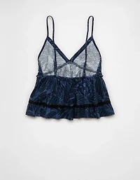 AE Sunchaser Lace Trim Babydoll Tank Top