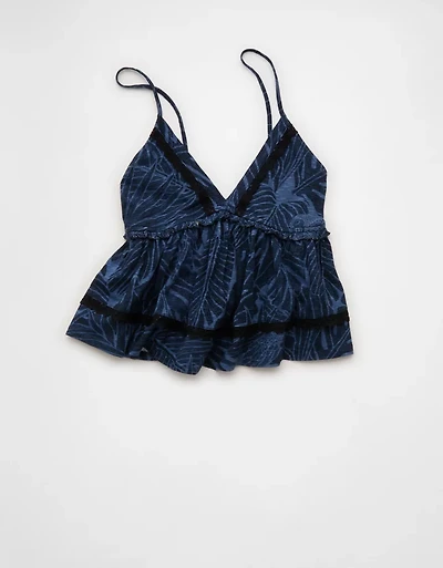 AE Sunchaser Lace Trim Babydoll Tank Top