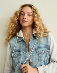 Veste en denim à capuchon AE