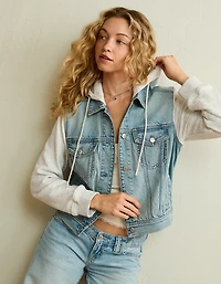Veste en denim à capuchon AE