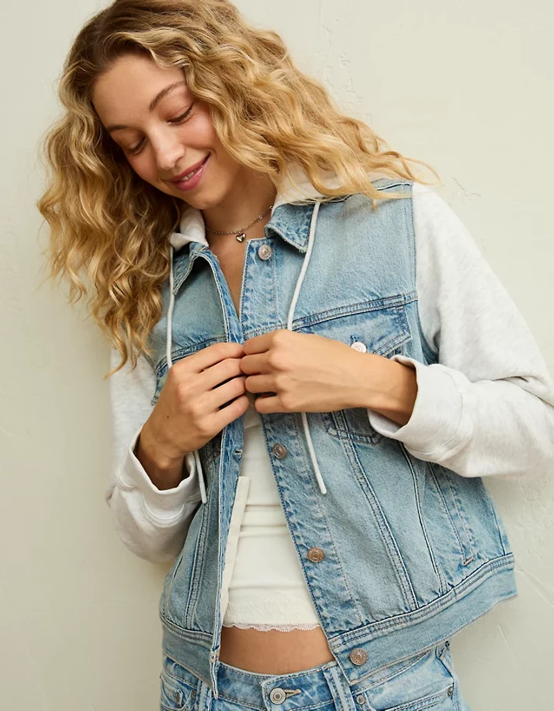 Veste en denim à capuchon AE