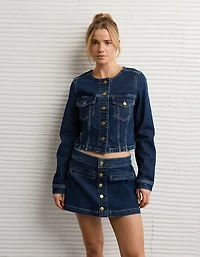 AE Collarless Denim Jacket
