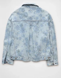 Veste évasée en denim à imprimé floral AE